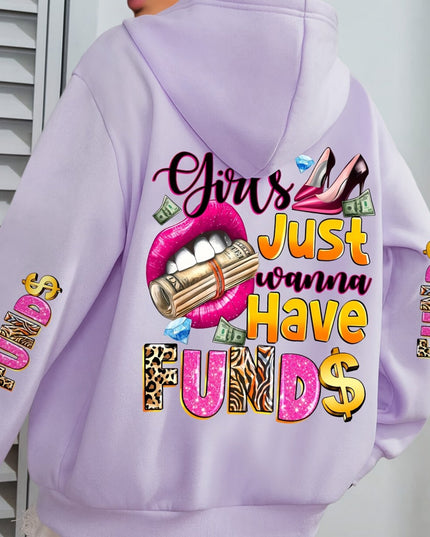 Plus Size - Plus Size - Women'S Plus Size "Money Moves" Graphic Hoodie - Cozy Long-Sleeve Sweatshirt with Pockets, Casual Fall/Winter Design, Black with Pink & White Lettering, Comfortable Pullover for Casual Attire, Casual W
