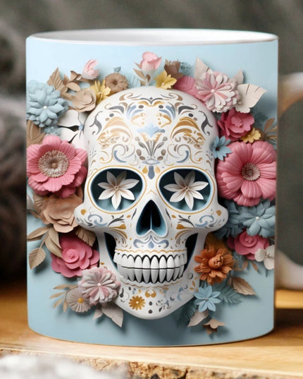 Spooky Skull Mug Spooky 3D Skull 1pc 11oz Ceramic Coffee Mug - Perfect Halloween Gift, Creative Water Cup for Food Service & Home Use