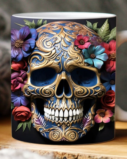 Spooky Skull Mug Spooky 3D Skull 1pc 11oz Ceramic Coffee Mug - Perfect Halloween Gift, Creative Water Cup for Food Service & Home Use