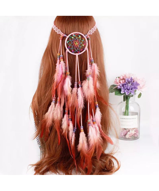 Simulated Feathers Long Tassel Headgear Bohemian, Hippie Headband Halloween Costume Mask Ball Dress Up Holiday Weddings Birthday Party Accessories, Carnival/ Marias/ Mask Dance