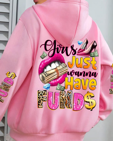Plus Size - Plus Size - Women'S Plus Size "Money Moves" Graphic Hoodie - Cozy Long-Sleeve Sweatshirt with Pockets, Casual Fall/Winter Design, Black with Pink & White Lettering, Comfortable Pullover for Casual Attire, Casual W
