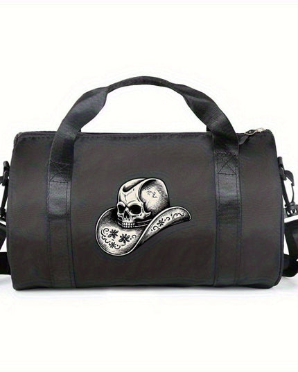 1pc Fashion Thorns Skull Pattern Casual Large Capacity Crossbody Bag, Avant-Garde Style Handbag with Adjustable Shoulder Straps, Foldable, Zipper and Polyester Lining, Suitable for Women's Single Shoulder Street Dance Bag, Da