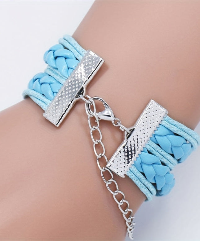 Disney Officially Licensed Nightmare Before Christmas Bracelet - Handmade Multi-Layer Adjustable Blue & White Beads with Pumpkin Jack Skellington & Heart Ornaments, Women's Fashion Jewelry Gift for Disney Fans, Casual Attire