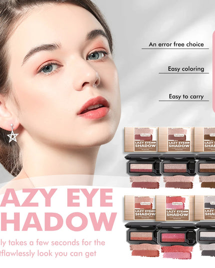EELHOPE Lazy Eye Shadow Quick Makeup Easy Coloring Waterproof Sweatproof Matte Women Lasting Beauty Two Color Eye Shadow Tray