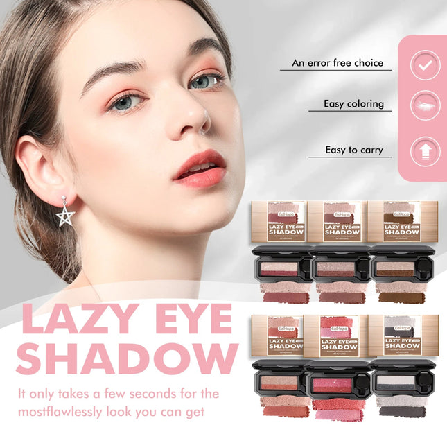 EELHOPE Lazy Eye Shadow Quick Makeup Easy Coloring Waterproof Sweatproof Matte Women Lasting Beauty Two Color Eye Shadow Tray