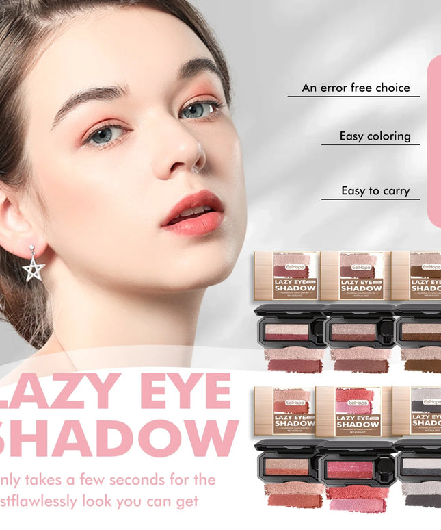 EELHOPE Lazy Eye Shadow Quick Makeup Easy Coloring Waterproof Sweatproof Matte Women Lasting Beauty Two Color Eye Shadow Tray