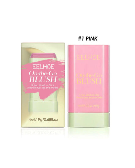 EELHOE Blush Stick Tinted Moisturize Waterproof Makeup Rouge Cream Tube Brightening Tone Easy Color Eye Cheek Lips Blusher Stick