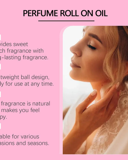 Roxelis 30ml Pheromone Perfume Roller Ball Long Lasting Peach Fragrance Oil Armpit Odor Remover Dating Scent Charming Perfume
