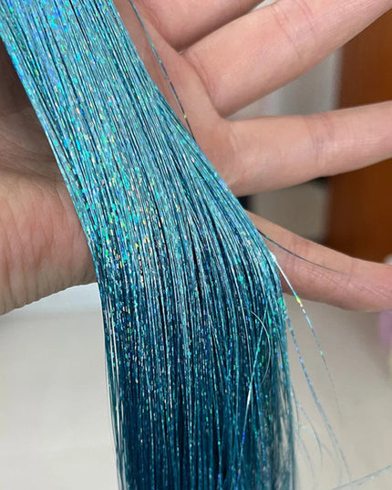 Desire For Hair Double Ends Hair Tinsel Glitter Bling Bling Sparkling Synthetic Braiding Hair Extensions 120cm for Celebration