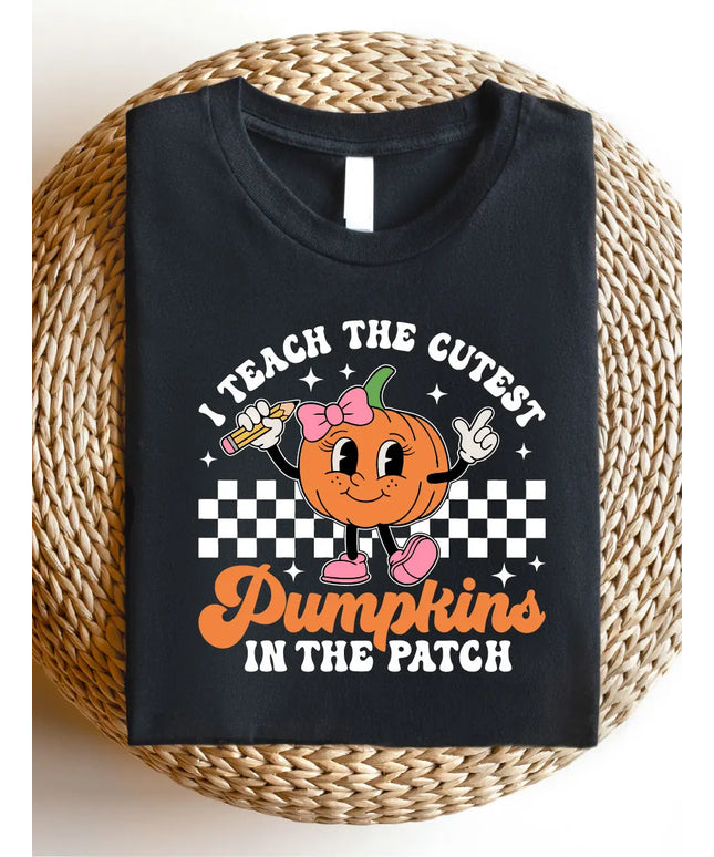 Teacher Pumpkin Fall Shirt, Retro Teacher Halloween T-Shirt, School Autumn Tee, Teacher Appreciation Gift