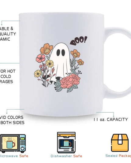 1pc 3A grade 11oz ghost ceramic water coffee mug for room decoration cute Halloween Birthday Christmas Holiday thanksgiving gift