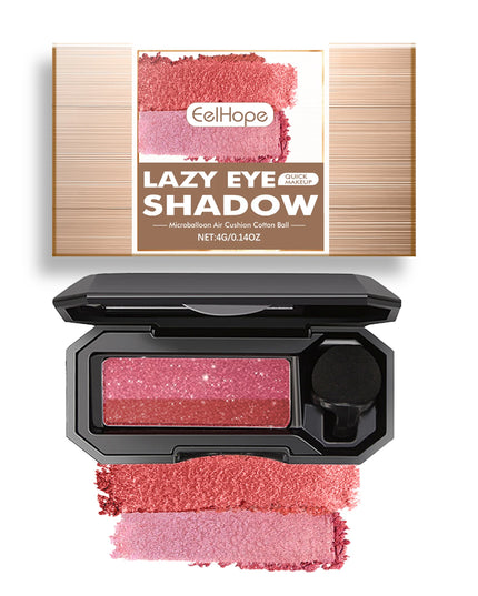 EELHOPE Lazy Eye Shadow Quick Makeup Easy Coloring Waterproof Sweatproof Matte Women Lasting Beauty Two Color Eye Shadow Tray