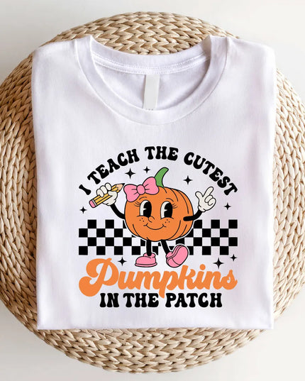 Teacher Pumpkin Fall Shirt, Retro Teacher Halloween T-Shirt, School Autumn Tee, Teacher Appreciation Gift