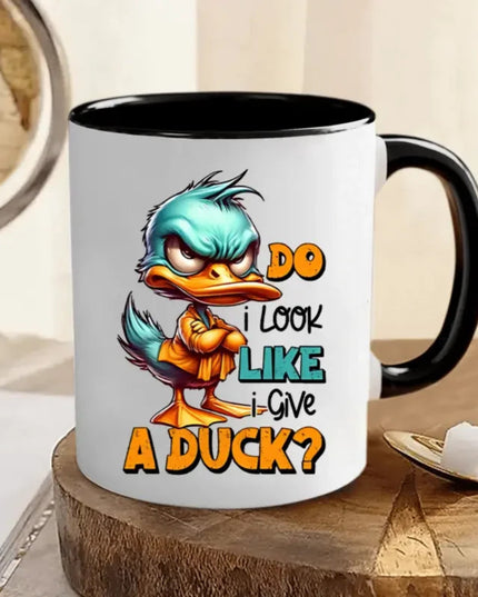 2 pcs 3A grade 11 oz  Funny Duck Mug,  Ceramic Coffee Mug DO I LOOK LIKE I GIVE A DUCK Gift for Birthday Christmas Holiday