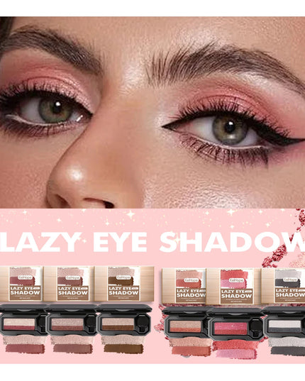 EELHOPE Lazy Eye Shadow Quick Makeup Easy Coloring Waterproof Sweatproof Matte Women Lasting Beauty Two Color Eye Shadow Tray