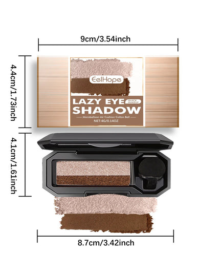 EELHOPE Lazy Eye Shadow Quick Makeup Easy Coloring Waterproof Sweatproof Matte Women Lasting Beauty Two Color Eye Shadow Tray