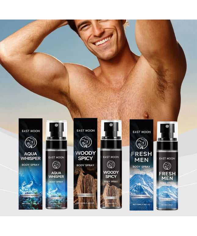 East Moon 100ml Men's Fragrance Spray Sandalwood Deodorant Long Lasting Aroma Refreshing Body Odor Remove Man Perfume Spray