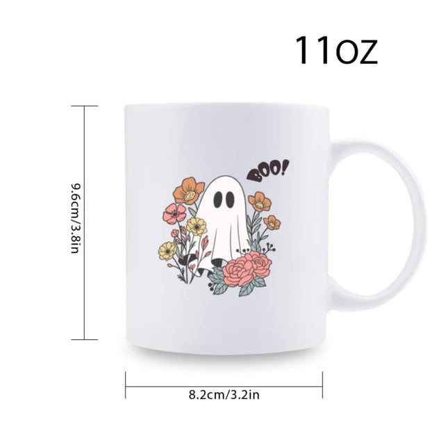 1pc 3A grade 11oz ghost ceramic water coffee mug for room decoration cute Halloween Birthday Christmas Holiday thanksgiving gift