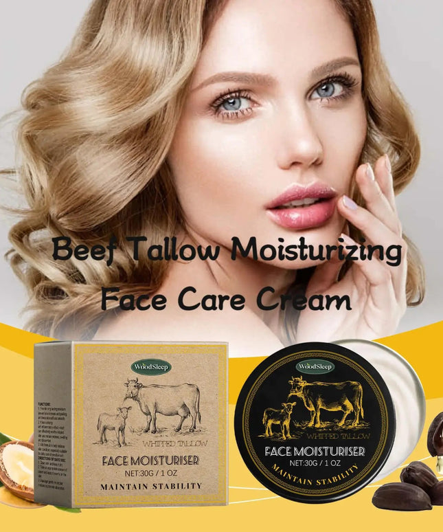 WoodSleep Beef Tallow Moisturizing Face Cream Hydrating Reduce Redness Improve Skin Radiance Refreshing Face Smoothing Cream