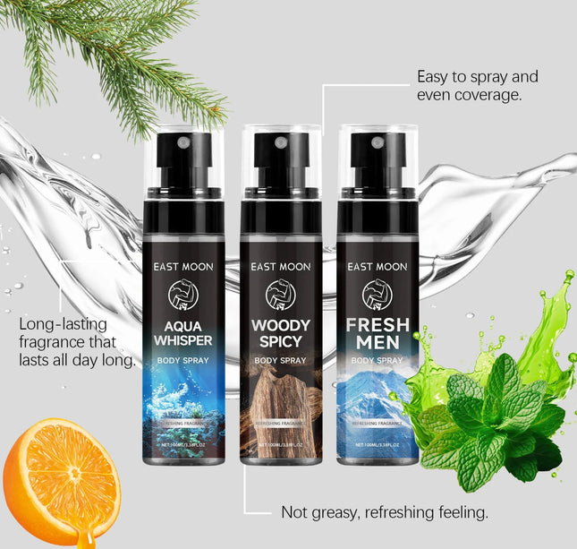 East Moon 100ml Men's Fragrance Spray Sandalwood Deodorant Long Lasting Aroma Refreshing Body Odor Remove Man Perfume Spray