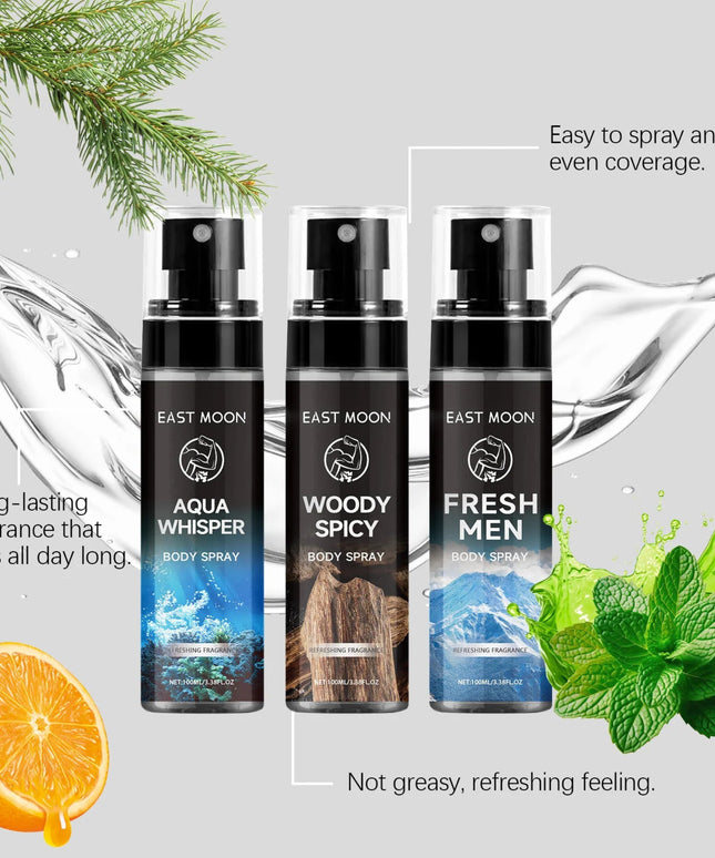 East Moon 100ml Men's Fragrance Spray Sandalwood Deodorant Long Lasting Aroma Refreshing Body Odor Remove Man Perfume Spray