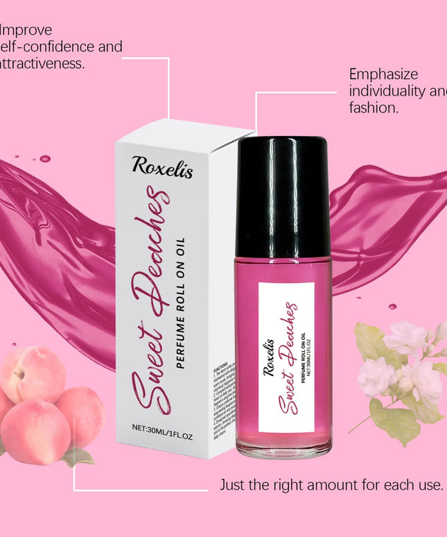 Roxelis 30ml Pheromone Perfume Roller Ball Long Lasting Peach Fragrance Oil Armpit Odor Remover Dating Scent Charming Perfume