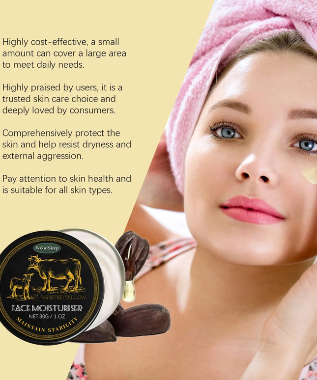 WoodSleep Beef Tallow Moisturizing Face Cream Hydrating Reduce Redness Improve Skin Radiance Refreshing Face Smoothing Cream