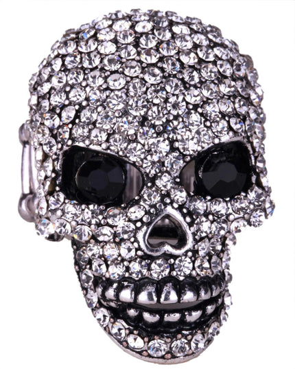 YACQ Skull Stretch Ring Women Girls Scarf Clasp Biker Bling Gothic