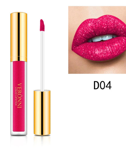 10 Colors Sexy Glitter Diamond Lip Gloss Shimmer Long Lasting Lip Makeup Waterproof Metallic Pearl Color Velvet Makeup for Women
