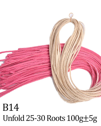 Budabuda Synthetic Zizi Braiding Thin Box Braids Crochet Hair Extensions Ombre Colorful Box Zizi Crochet Braiding Hair For Women