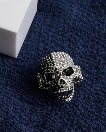 YACQ Skull Stretch Ring Women Girls Scarf Clasp Biker Bling Gothic