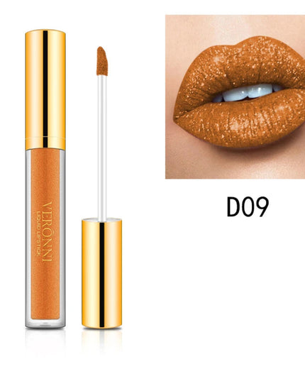 10 Colors Sexy Glitter Diamond Lip Gloss Shimmer Long Lasting Lip Makeup Waterproof Metallic Pearl Color Velvet Makeup for Women
