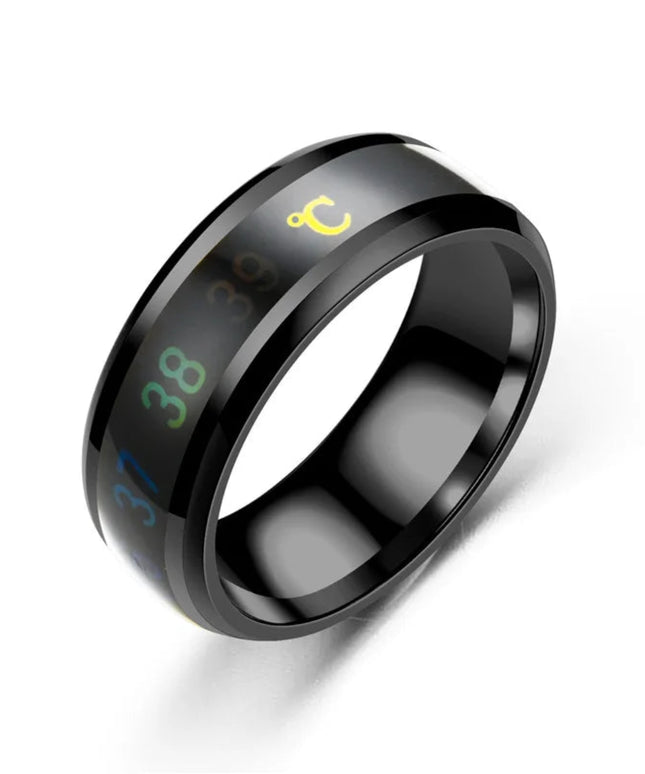 Titanium Steel Temperature Couple Ring Mood Emotion Feeling Intelligent Sensitive Rings For Women Men Waterproof Jewelry Gift