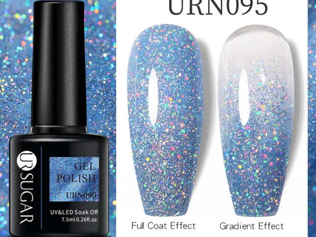 UR SUGAR 7.5ml Nude Glitter Color Nail Gel Polish Semi-permanent Varnish Soak Off Nail Art Base Top Coat UV LED Gel Manicure