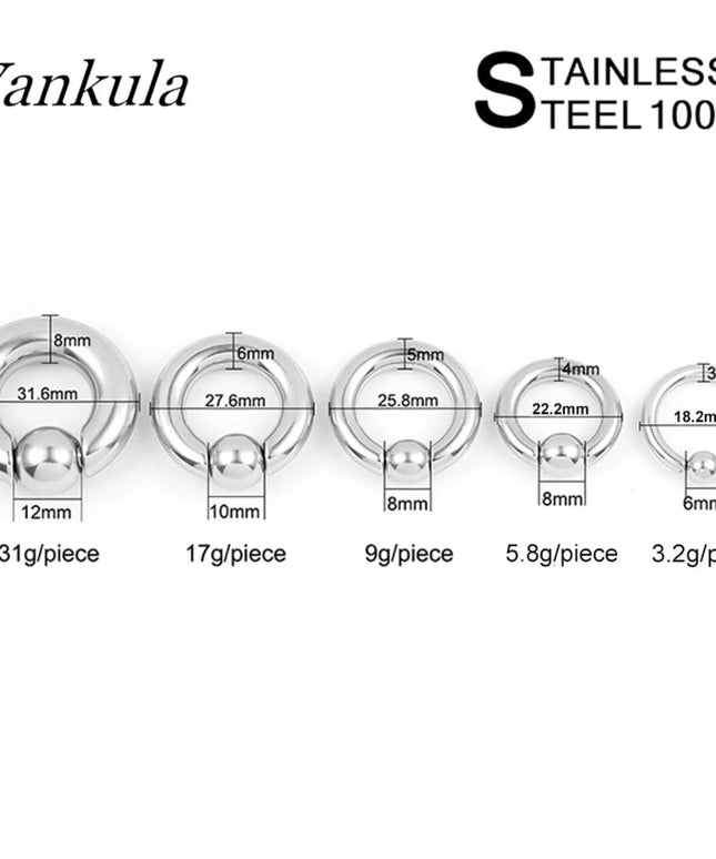 Vankula 2pcs Ear Plug Tunnels 316L Stainless Steel Piercing Captive Hoop Ear Gauges Weights for Flesh Piercing  Body Jewelry