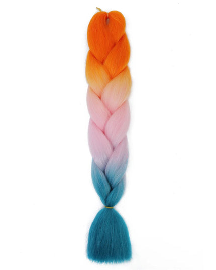 Jumbo Braid Hair Expression For Crochet Box Braids Synthetic Hair Extension Pre Stretched Yaki Ombre Colored 24inch 100g