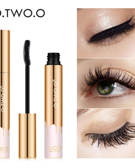 O.TWO.O 3D Mascara Lengthening Black Lash Eyelash Extension Eye Lashes Brush Beauty Makeup Long-wearing Gold Color Mascara