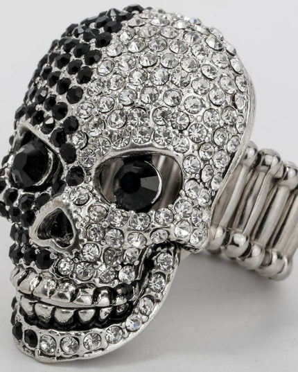 YACQ Skull Stretch Ring Women Girls Scarf Clasp Biker Bling Gothic