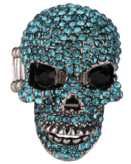YACQ Skull Stretch Ring Women Girls Scarf Clasp Biker Bling Gothic