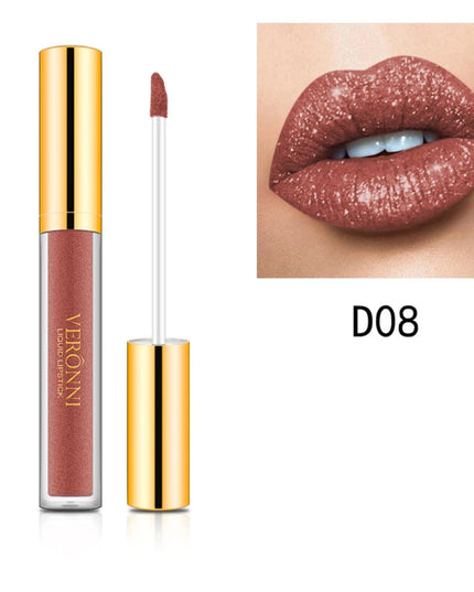 10 Colors Sexy Glitter Diamond Lip Gloss Shimmer Long Lasting Lip Makeup Waterproof Metallic Pearl Color Velvet Makeup for Women