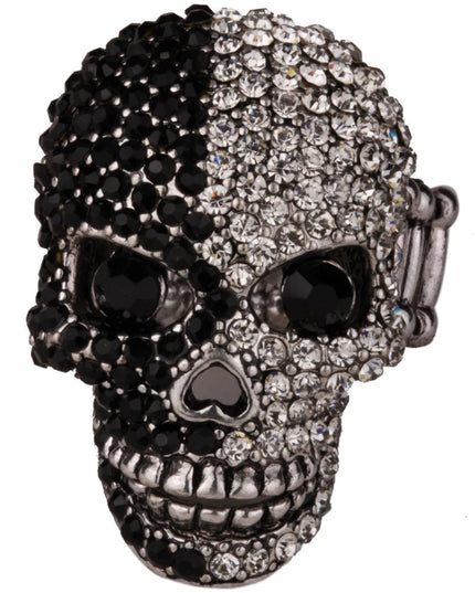 YACQ Skull Stretch Ring Women Girls Scarf Clasp Biker Bling Gothic