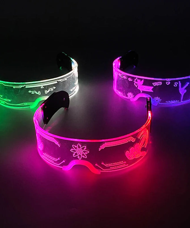 Cool Luminous Colorful LED Light Up Glasses Glowing Neon Light Flashing Party Glasses For Nightclub DJ Dance Party Decor