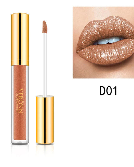 10 Colors Sexy Glitter Diamond Lip Gloss Shimmer Long Lasting Lip Makeup Waterproof Metallic Pearl Color Velvet Makeup for Women