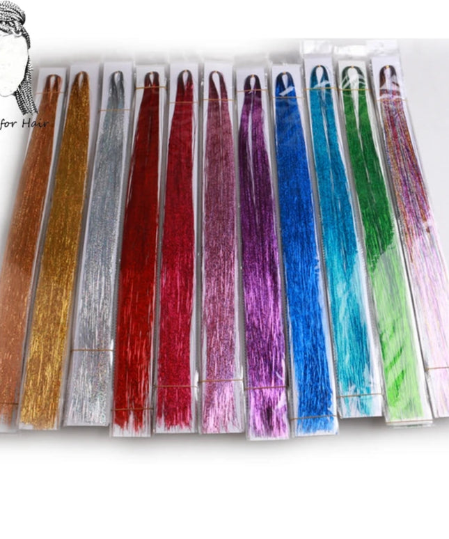 Desire For Hair Double Ends Hair Tinsel Glitter Bling Bling Sparkling Synthetic Braiding Hair Extensions 120cm for Celebration
