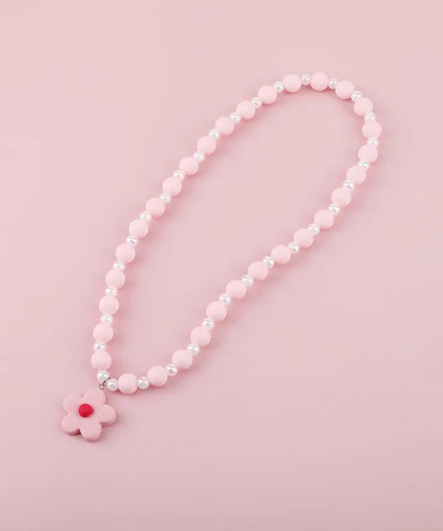 Makersland Kids Necklaces Girls Snowflake Rainbow Pendant Beaded Necklace Cute Design Fashion Children Beads DIY Jewelry Gifts