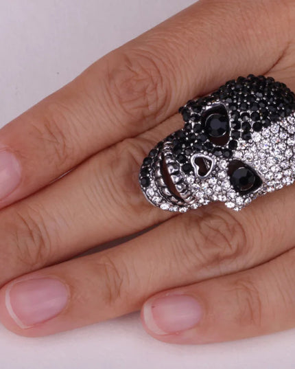 YACQ Skull Stretch Ring Women Girls Scarf Clasp Biker Bling Gothic