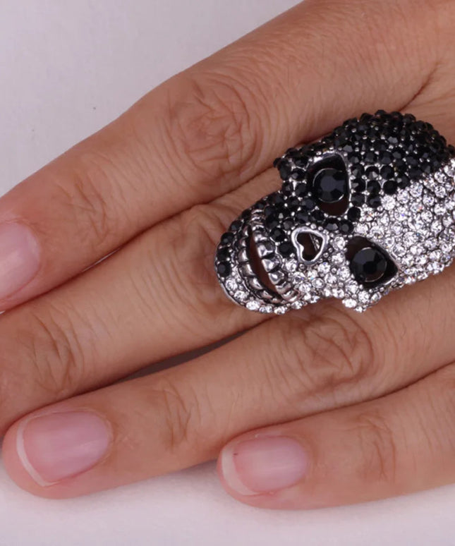 YACQ Skull Stretch Ring Women Girls Scarf Clasp Biker Bling Gothic