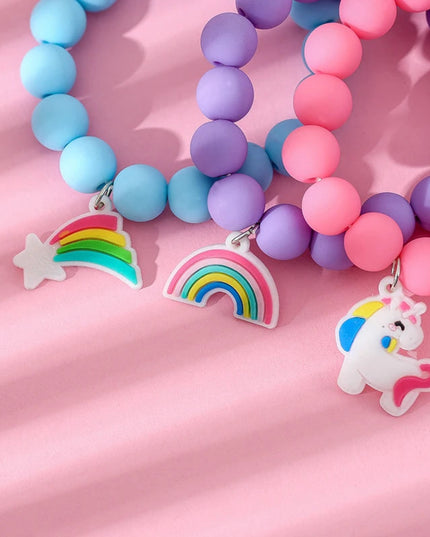 Makersland Cute Heart Star Beads Bracelet Children Sweet Princess Hand Bracelet Jewelry Kids Friendship Bracelets Wholesale