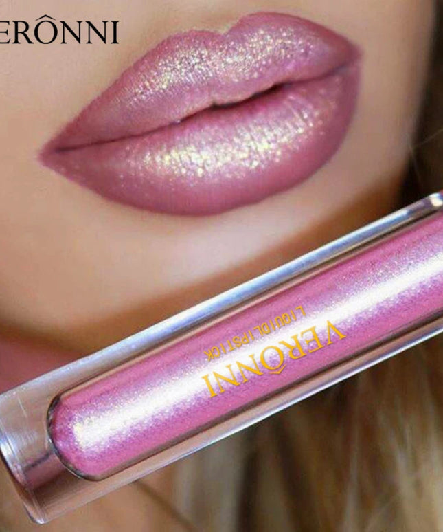 10 Colors Sexy Glitter Diamond Lip Gloss Shimmer Long Lasting Lip Makeup Waterproof Metallic Pearl Color Velvet Makeup for Women