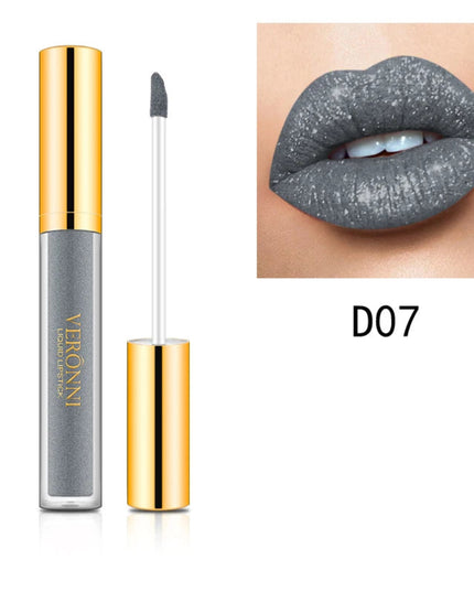 10 Colors Sexy Glitter Diamond Lip Gloss Shimmer Long Lasting Lip Makeup Waterproof Metallic Pearl Color Velvet Makeup for Women